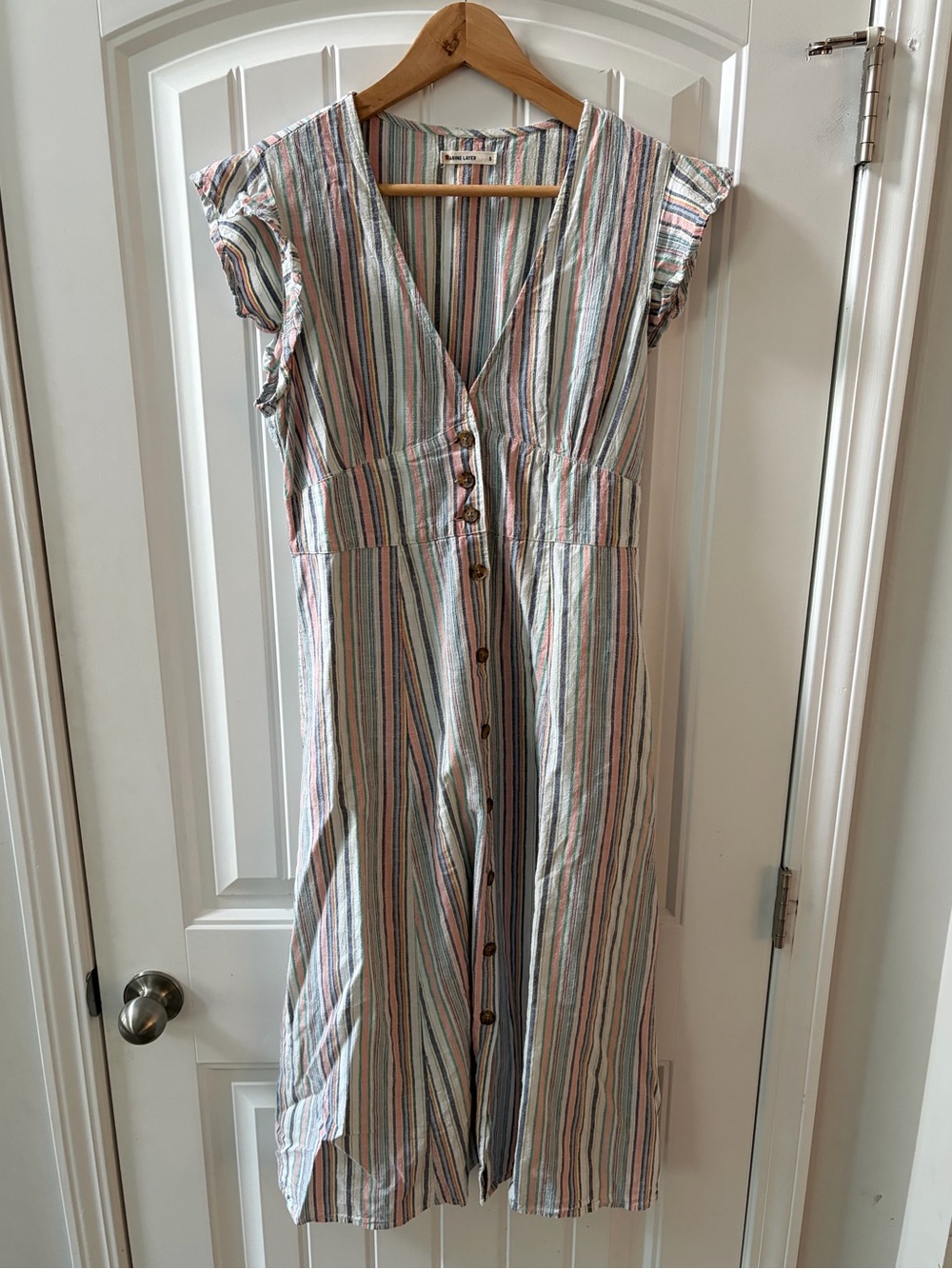 Marine Layer Camila Stripe Button Front MIDI Dress Sz Small